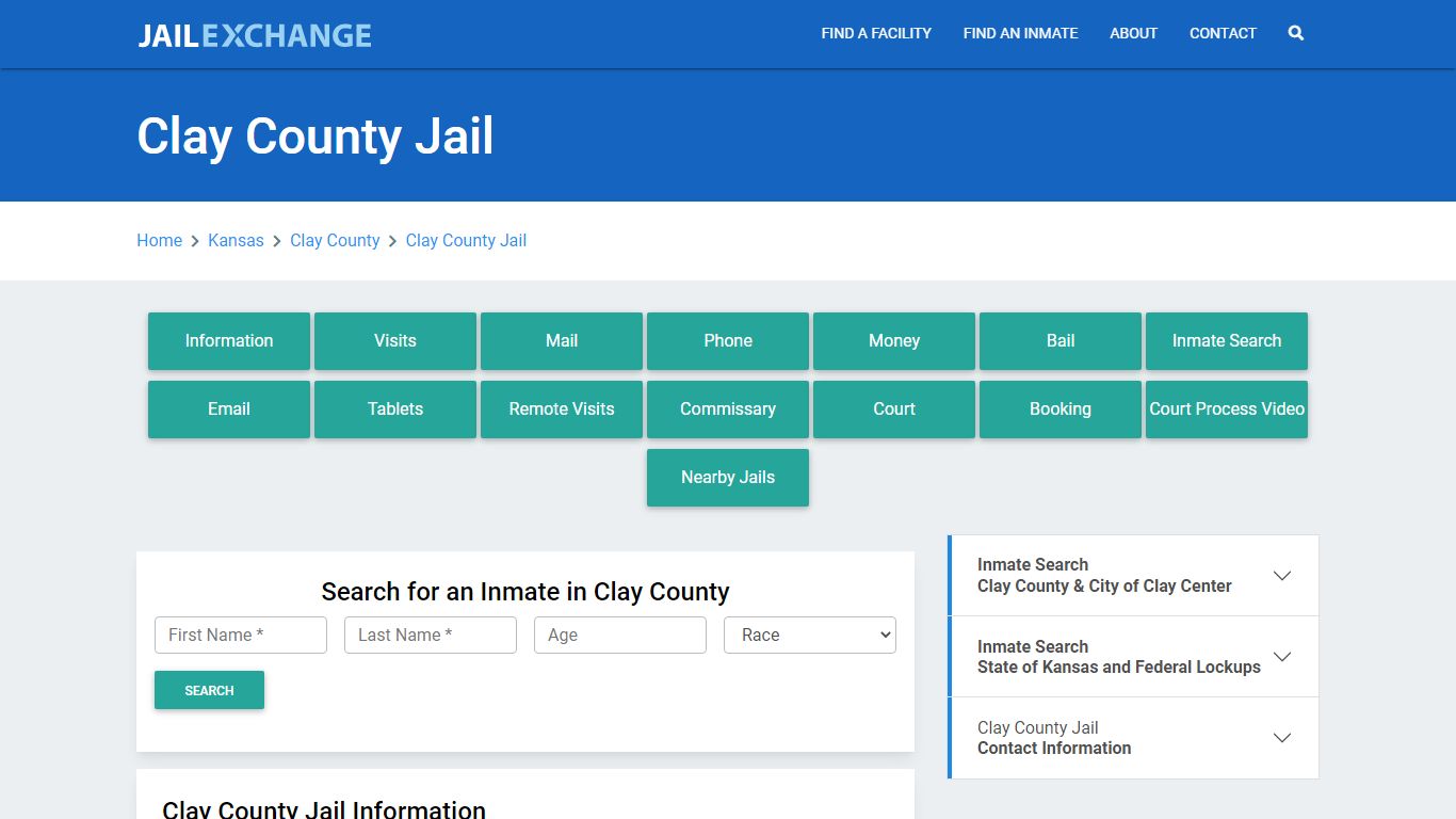 Clay County Jail Roster Lookup, KS, Inmate Search - Jail Exchange