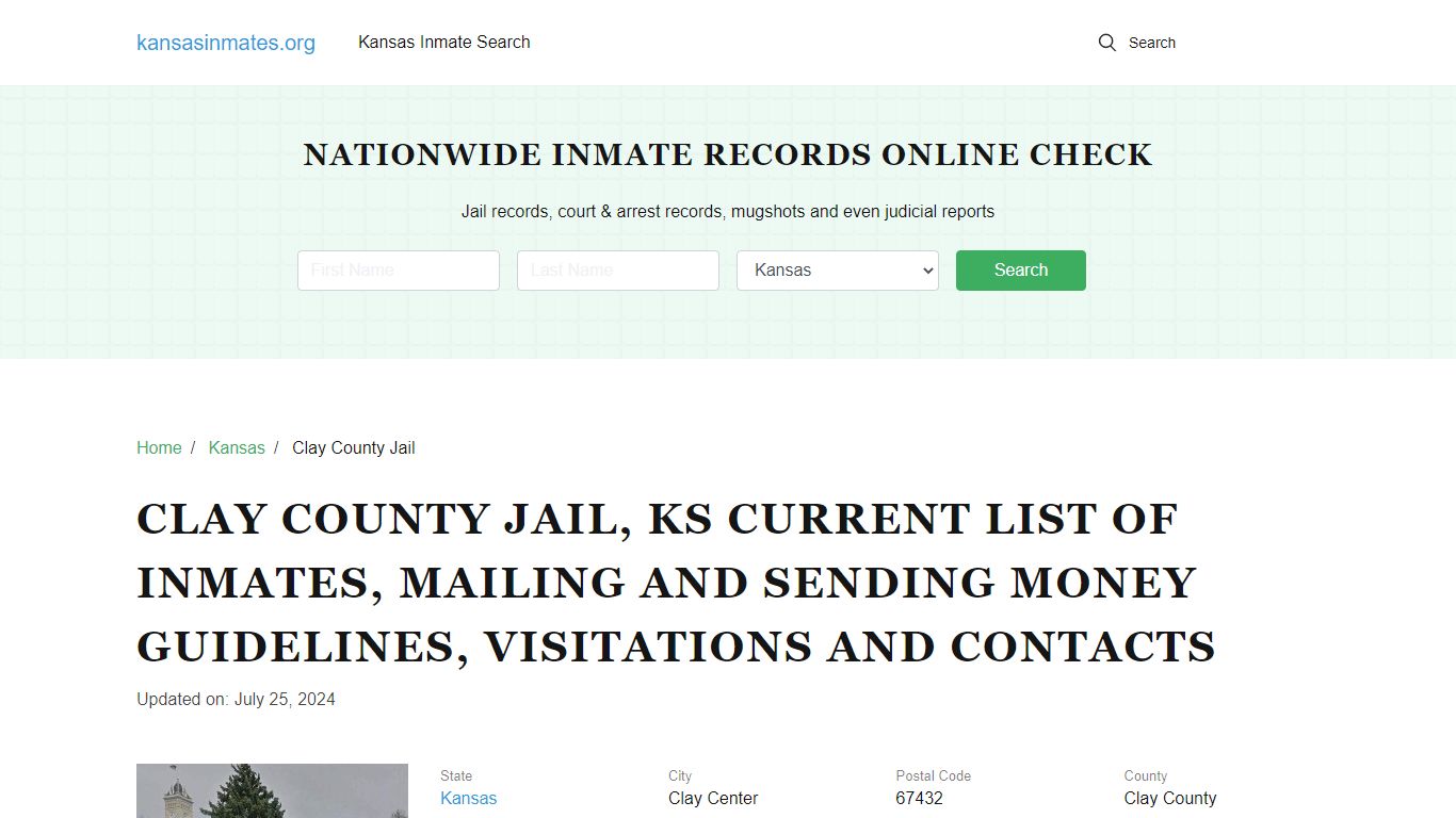 Clay County Jail, KS: Offender Locator, Visitation & Contact Info